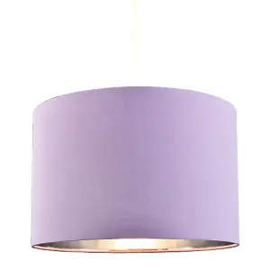 Modern Chic Lilac Cotton 12 Table/Pendant Lamp Shade with Shiny Silver Inner