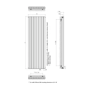 Ximax Champion Duplex FORD1500410W White Gas Vertical Designer 3543BTU Radiator, (W)410mm x (H)1500mm