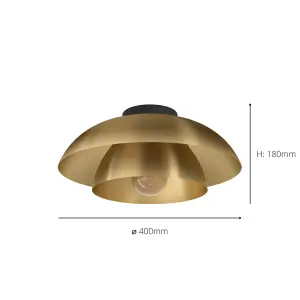 EGLO Cenciara Two-Tier Brass/Gold Flush Ceiling Light