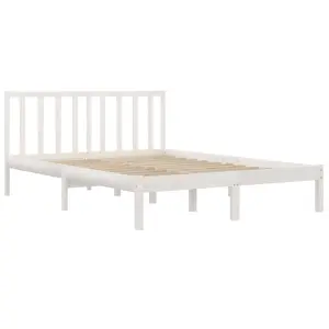 Berkfield Bed Frame White Solid Wood Pine 200x200 cm