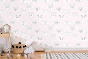 Holden Decor Peek a Boo Pink Children's Smooth Wallpaper