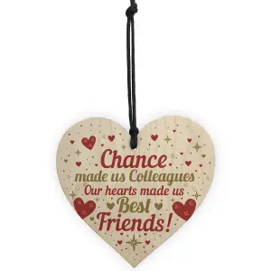 Red Ocean Work Colleague Leaving Gifts Gift For Friend Wooden Hanging Heart Plaque Thank You Birthday Gift Sign