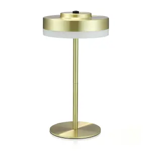 Auraglow Kensington Rechargeable Outdoor Table Lamp - Brass