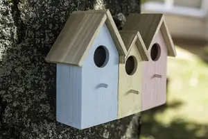 3 In 1 Wooden Wild Garden Bird Houses Nesting Box Predator Proof Small Birds