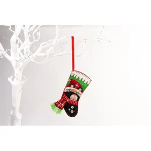 Cat Tree Felt Stocking Christmas Holiday Shaped Ornament