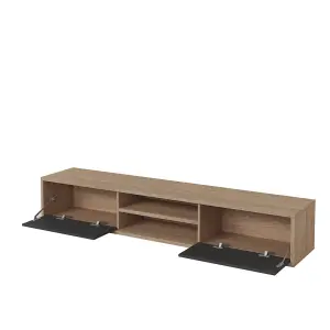 Chic Frida 40 Floating TV Cabinet 1800mm in Light Oak & Anthracite - Contemporary Media Unit H320mm D360mm