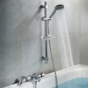 Nes Home Thermostatic Bathroom Bath Shower Valve Mixer Tap With Slider Rail Kit & Handset