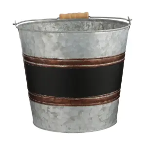 Traditional Style Black Band Indoor Outdoor Tools Storage Bucket