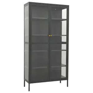 Berkfield Display Cabinet Anthracite 90x40x180 cm Steel and Tempered Glass