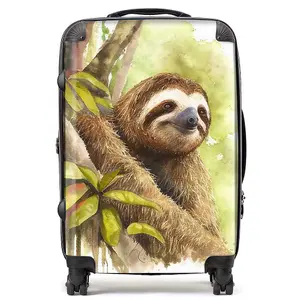 Sloth Watercolour Suitcase - Medium