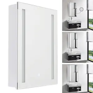 Wall LED Bathroom Mirror Cabinet Lighting with Touch Control Switch and Shaver Socket 450 x 600 mm