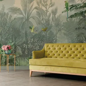 Galerie Havana Green Parrot Jungle Wall Mural