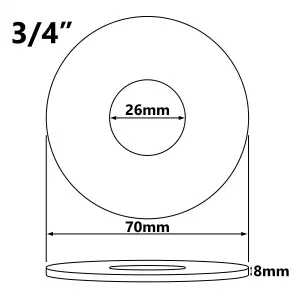 2 x 26mm G3/4 Gold Tap Shower Pipe Cover High Collar Steel