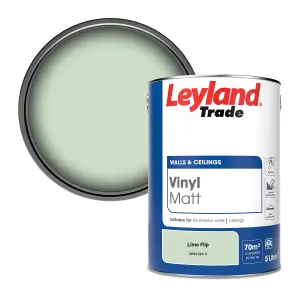 Leyland Trade Vinyl Matt Walls & Ceilings Emulsion Paint Lime Flip (PPG1223-3) 5L