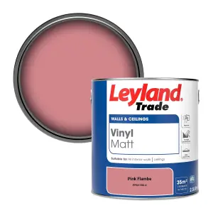 Leyland Trade Vinyl Matt Walls & Ceilings Emulsion Paint Pink Flambe (PPG1186-4) 2.5L