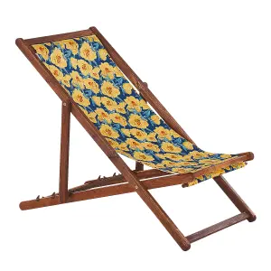 Sun Lounger Wood Dark Brown ANZIO