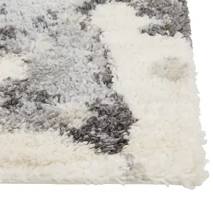 Shaggy Area Rug 160 x 230 cm White and Grey SEVAN