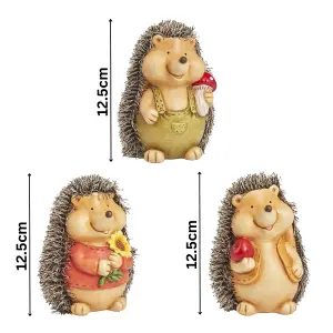 Baby Hoglet Set - 3 Hedgehog Decorations Waterproof Resin Ornaments