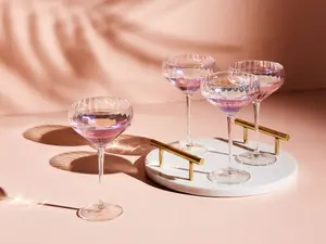 Set of 4 Champagne Saucers MORGANITE Transparent