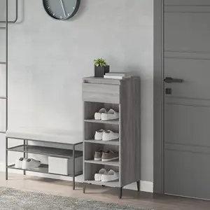 Shoe Rack Grey Sonoma 40x36x105 cm Engineered Wood