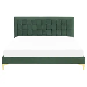 Velvet EU King Size Bed Green LIMOUX