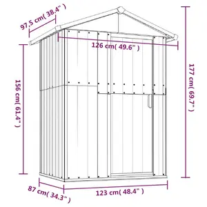 Garden Shed Galvanised Steel Outdoor Shed Bin Storage Grey