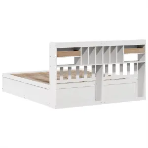 Berkfield Bed Frame without Mattress White 180x200 cm Super King Solid Wood Pine