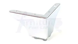 4x Metal Furniture Legs 70mm High Chrome Feet PreDrilled Self Fixing Chairs Sofas Stools Beds Cabinets