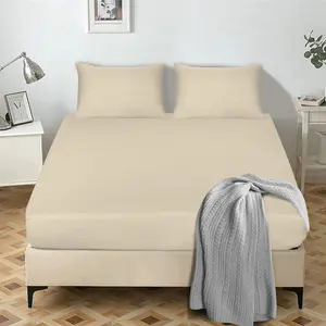 Egyptian-Quality Cotton sheet Flat Beige / Super King (6')