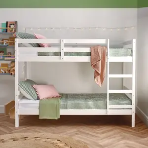 Wooden Bunk Bed Single Splittable Twin Sleeper Bunk Bed With 1 Mattress