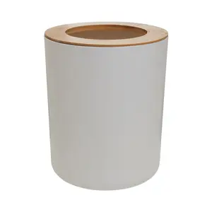 Bamboo Open Waste Bin White