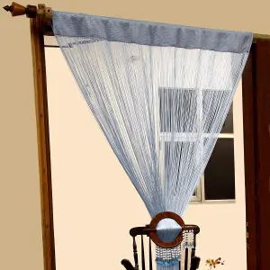 Homescapes Polyester String Curtain Blue