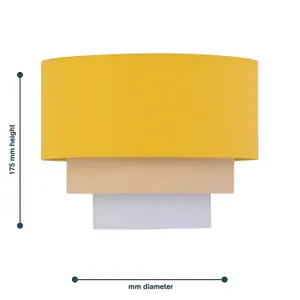 First Choice Lighting Gabi Ochre Ombre Linen 22cm Table Lamp Shade