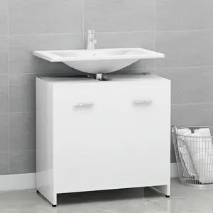 Berkfield Bathroom Cabinet White 60x33x61 cm Engineered Wood