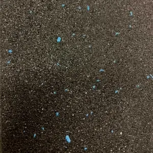 Rubber Crumb Gym Floor Tiles - 15mm - 1m x 1m - Blue Fleck - Heavy Duty Non Slip Rubber Mat