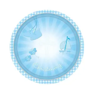 Amscan Paper Booties Christening Party Plates (Pack of 8) Blue/White (One Size)