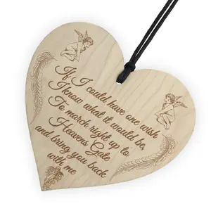 Red Ocean Heavens Gate Bereavement Memorial Love Heart Gift Hanging Plaque Family Loss Sign