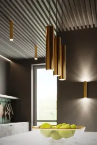 Lagos Steel Golden Gloss 2 Lights Modern Wall Light