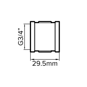 Plumbsure Threaded Central heating Pipe socket, ¾"