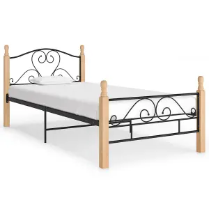 Berkfield Bed Frame Black Metal 100x200 cm