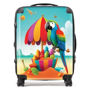 Parrot On A Beach Holiday Suitcase - Large