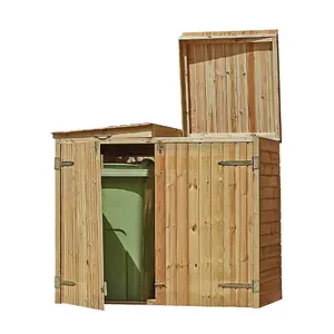 Woodshaw Timber Double Wheelie Bin Storage - L 1300 mm x W 1500 mm x H 800 mm