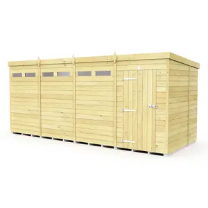 DIY Sheds 16x7 Pent Security Shed - Single Door