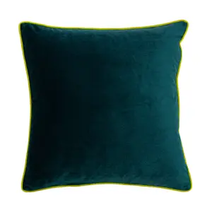 furn. Gemini Velvet Double-Piped Feather Filled Cushion