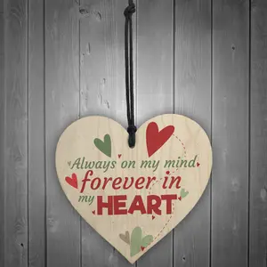 Red Ocean Forever In My Heart Anniversary Gift Wooden Heart Friendship Sign Love Relationship Family Plaques