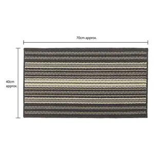 JVL Hubble Machine Washable Latex Backed Doormat, 40x70cm, Dusk