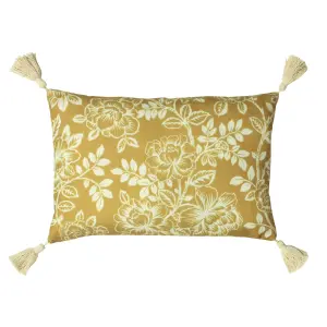 Paoletti Somerton Floral Tasselled Feather Filled Cushion