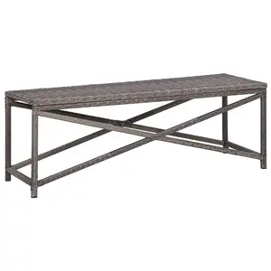 Berkfield Garden Bench 120 cm Poly Rattan Grey