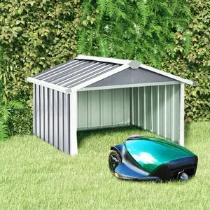 Tuckahoe Garden Robot Lawnmower Shed 92 x 97 x 63 cm Galvanised Steel Grey