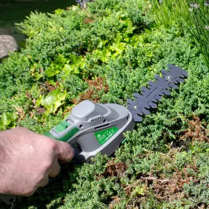 Gracious Gardens Cordless Handheld Hedge Trimmer 2 In 1 3V Li Ion Rechargeable Battery